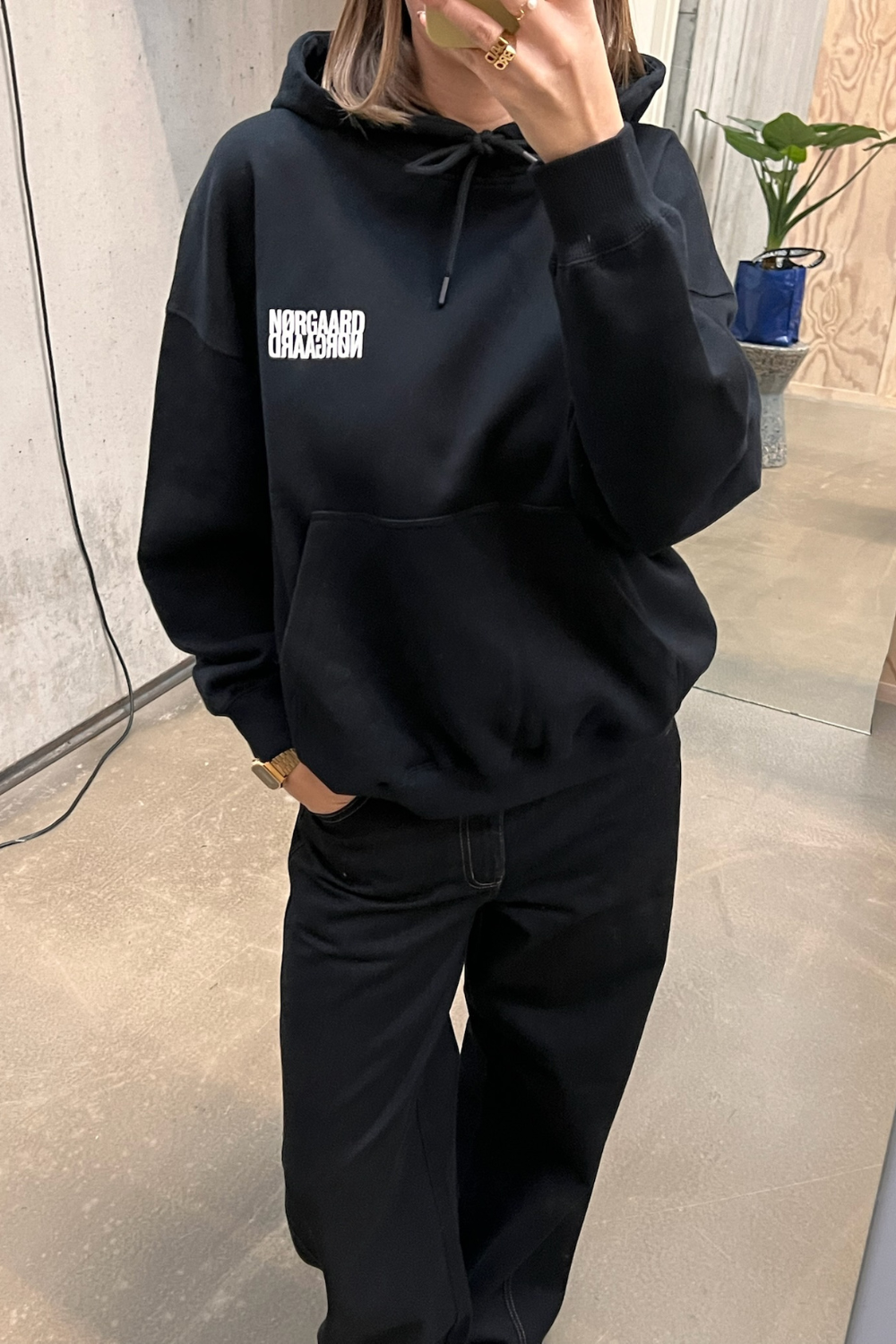 Organic Sweat Atlas Hoodie - Black - Mads Nørgaard-6