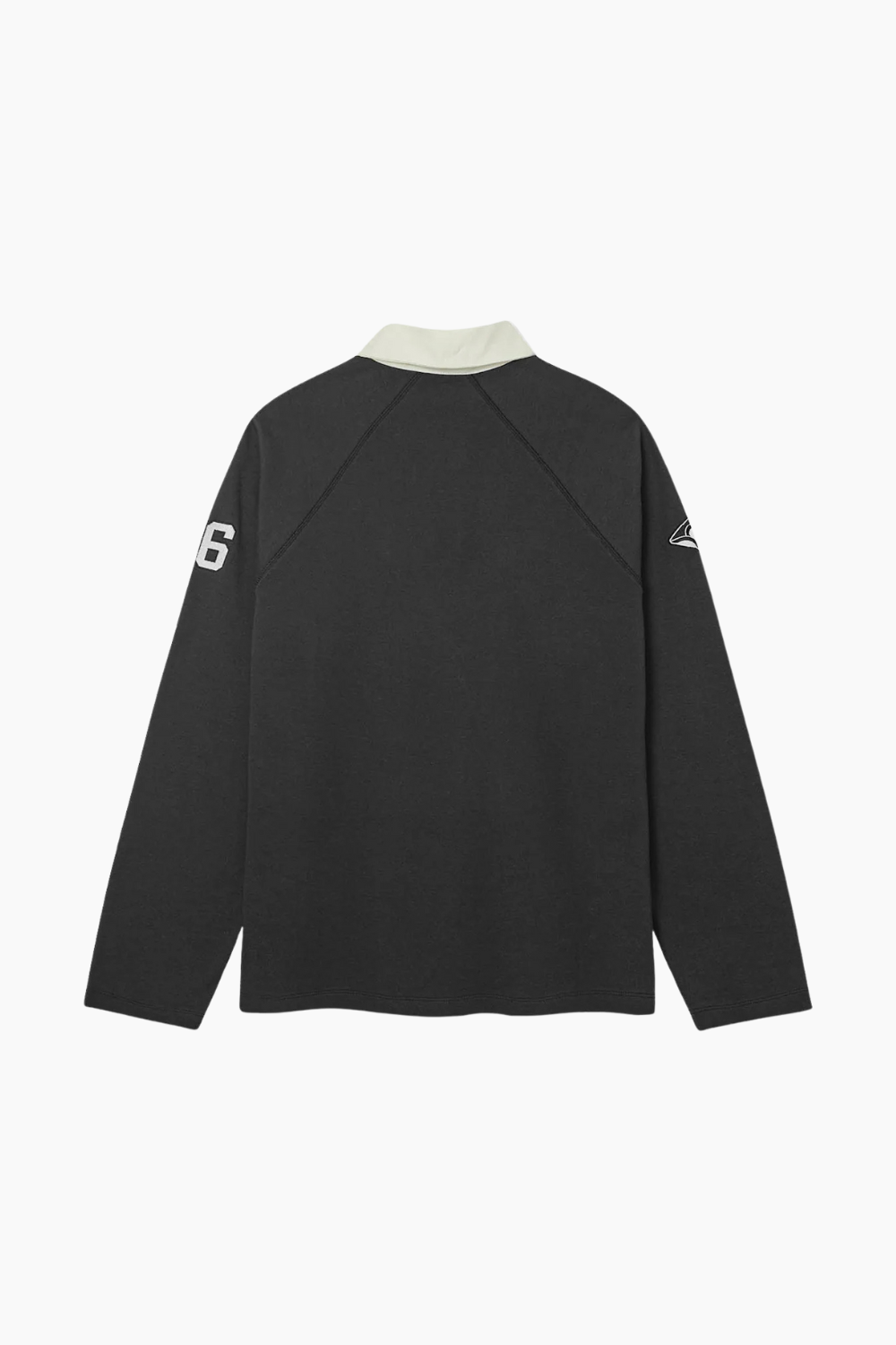 Oversized Polo Long Sleeve - Black - bareen