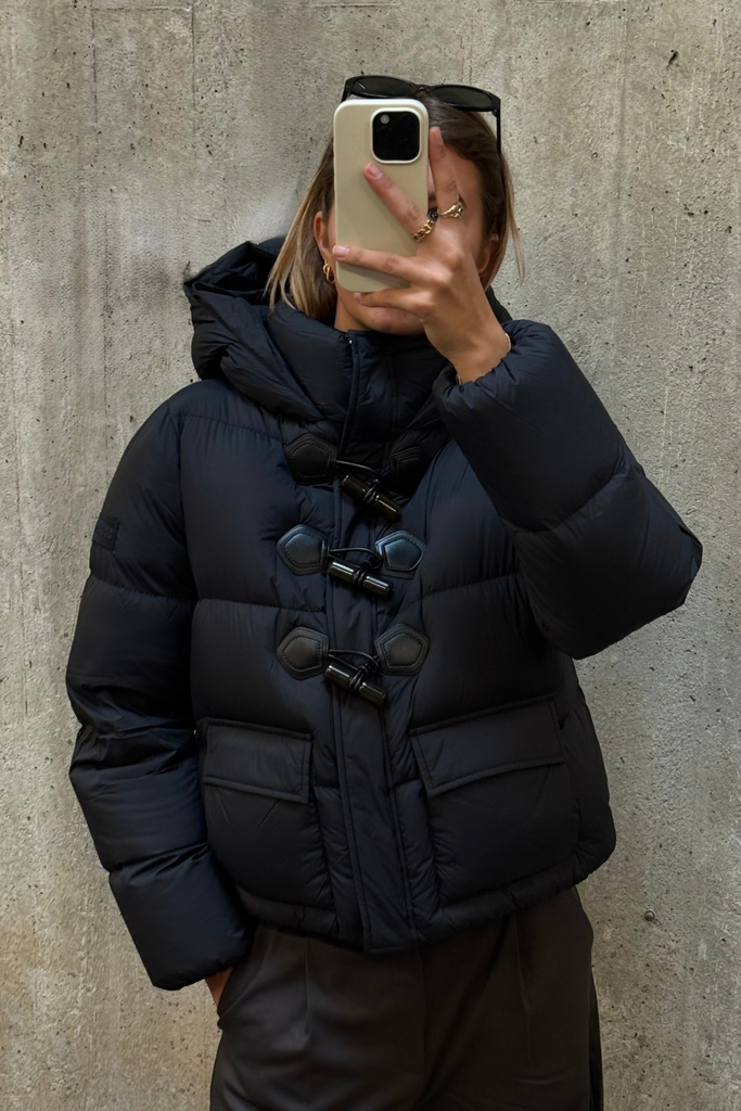 Future Nylon Quilt Mini Puffer - Phantom - GANNI