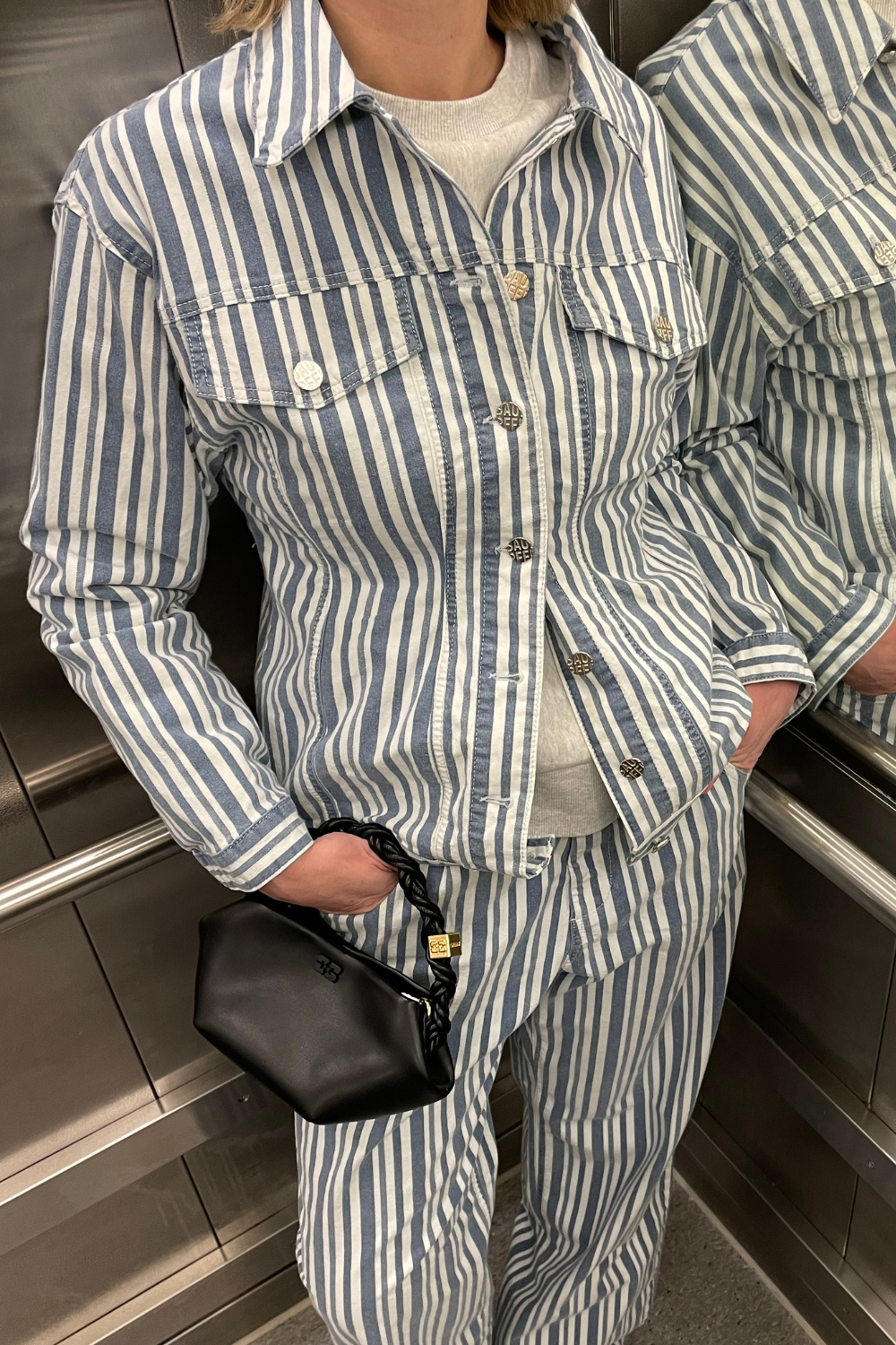 Billie Jacket - Striped Spring Denim - Baum und Pferdgarten