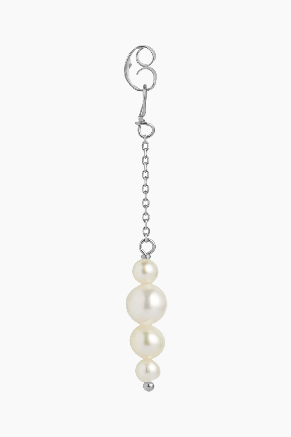 Pearl Berries Behind Ear Earring - Silver - Stine A