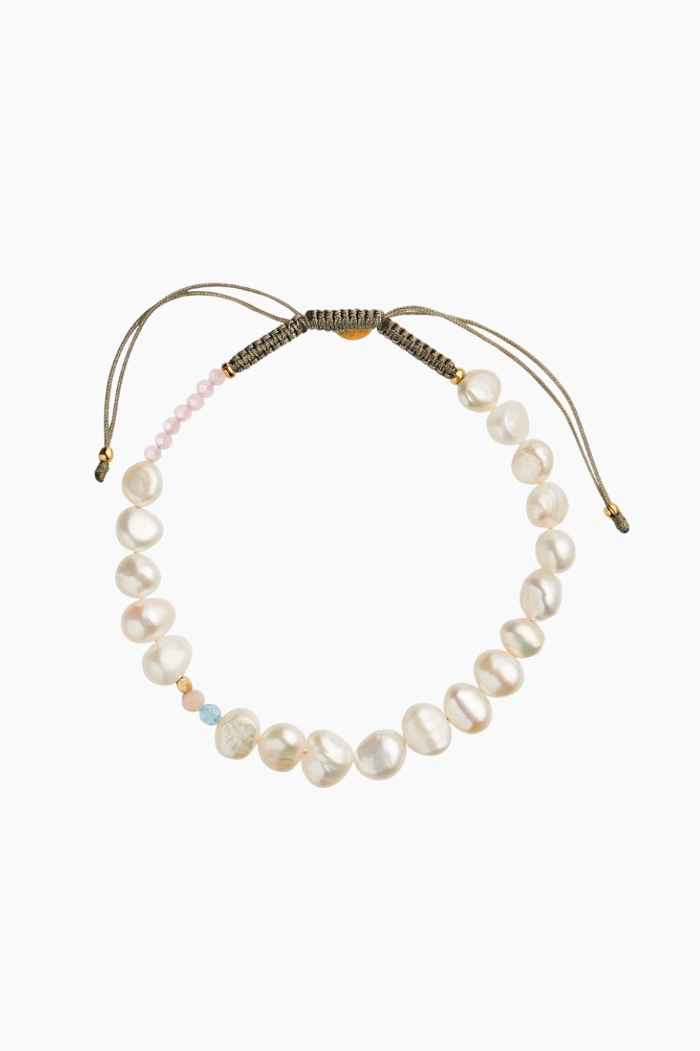 Pearlie Creme Bracelet - Blue and Pink Stone - Stine A