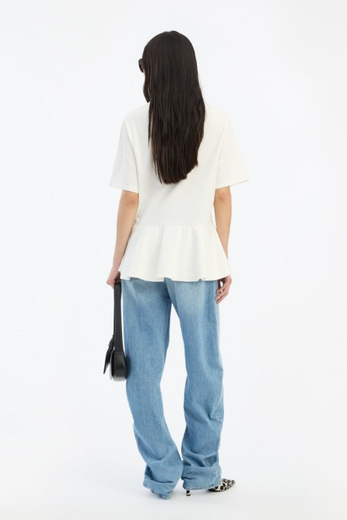 Peplum T-shirt - Bright White - Rotate