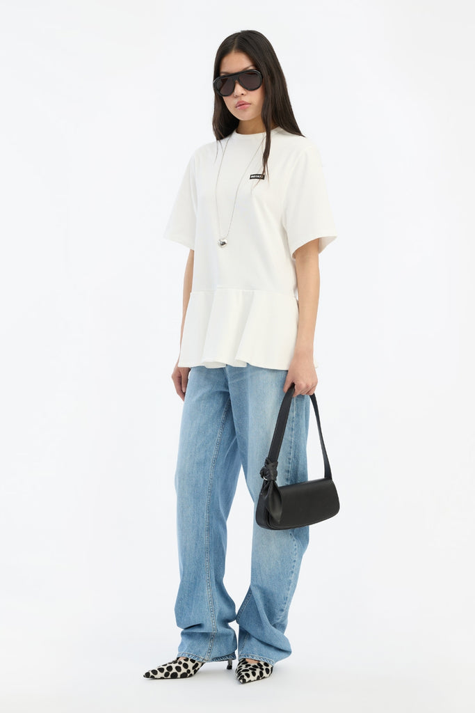 Peplum T-shirt - Bright White - Rotate