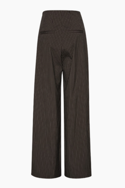 Pinstripe Wide Leg Pants - Chicory Coffee Comb - Rotate