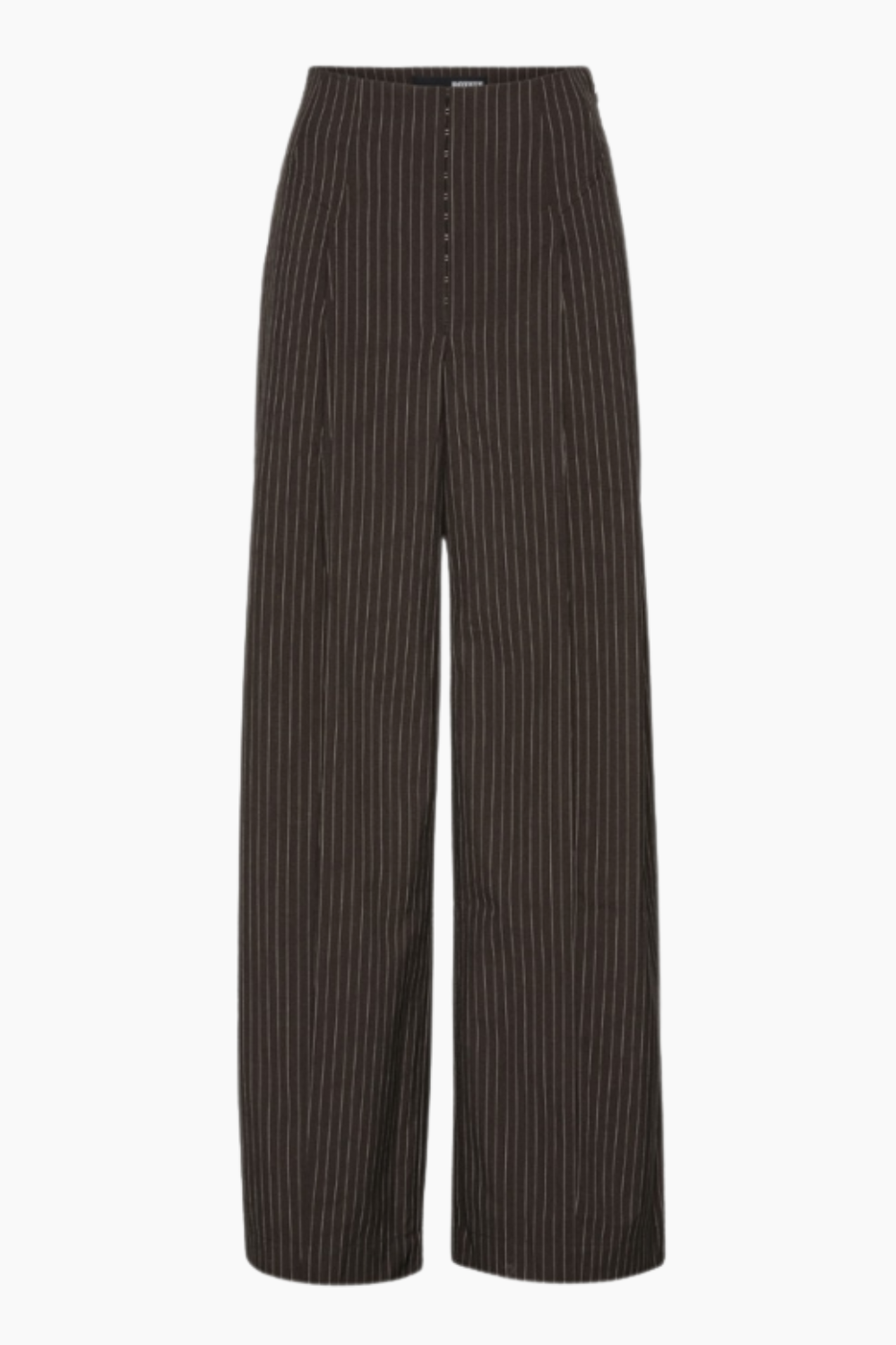 Pinstripe Wide Leg Pants - Chicory Coffee Comb - Rotate