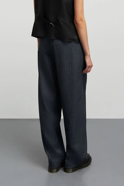 Pinstripe Melange Maria Pants - Parisian Night Melange - Mads Nørgaard-2