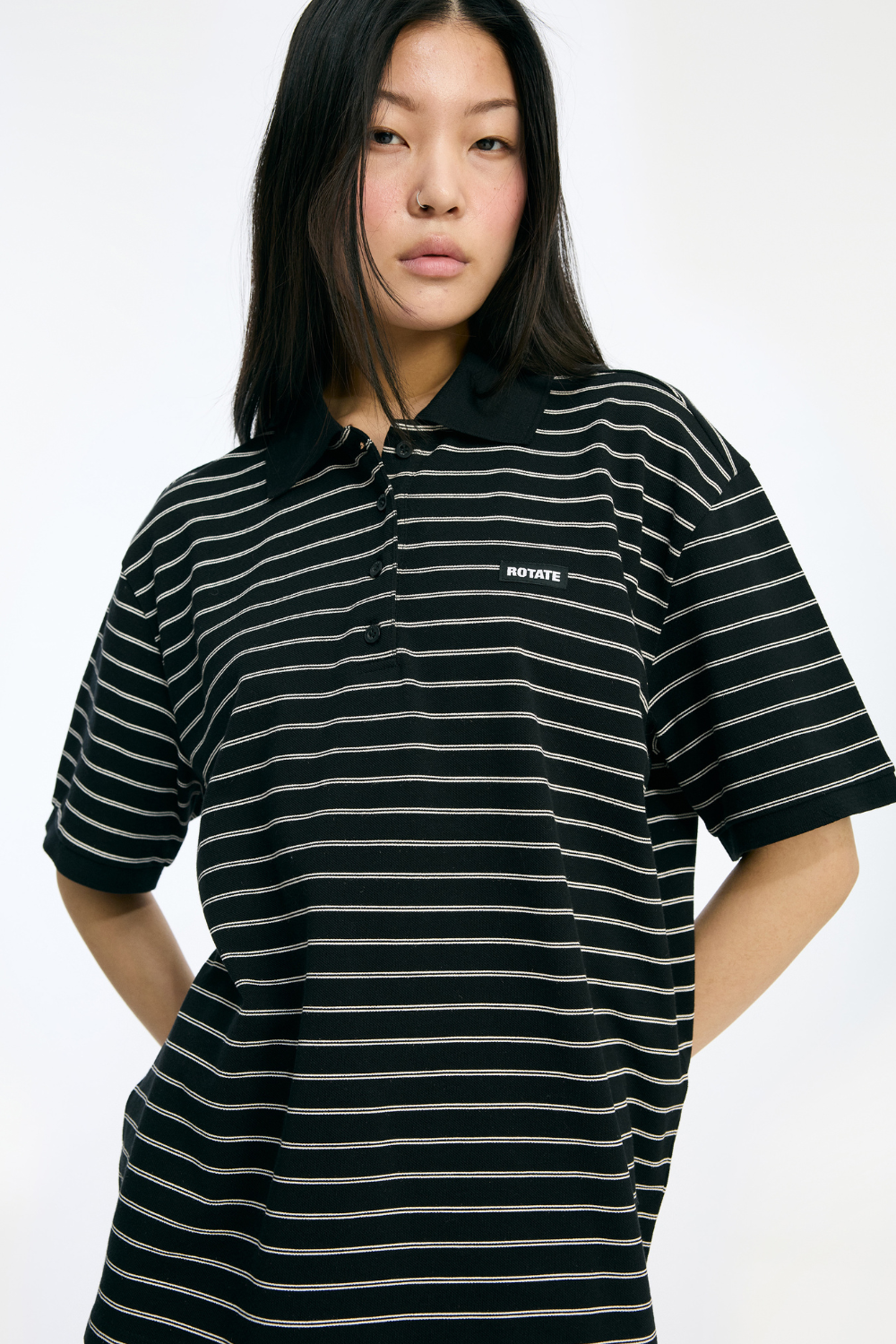 Pique Shortsleeve Polo - Black Comb - Rotate