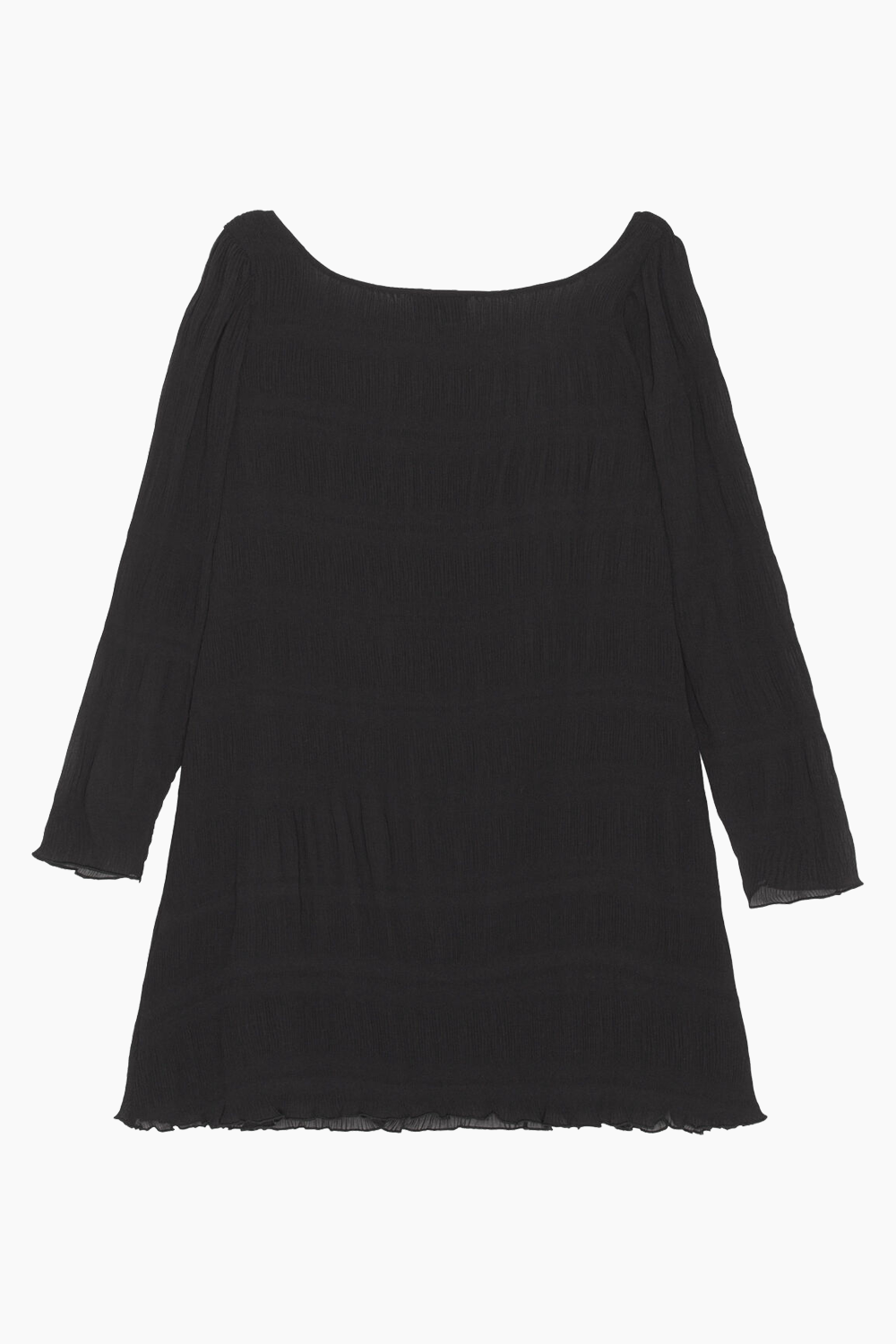Pleated Georgette Mini Dress F8502 - Black - GANNI