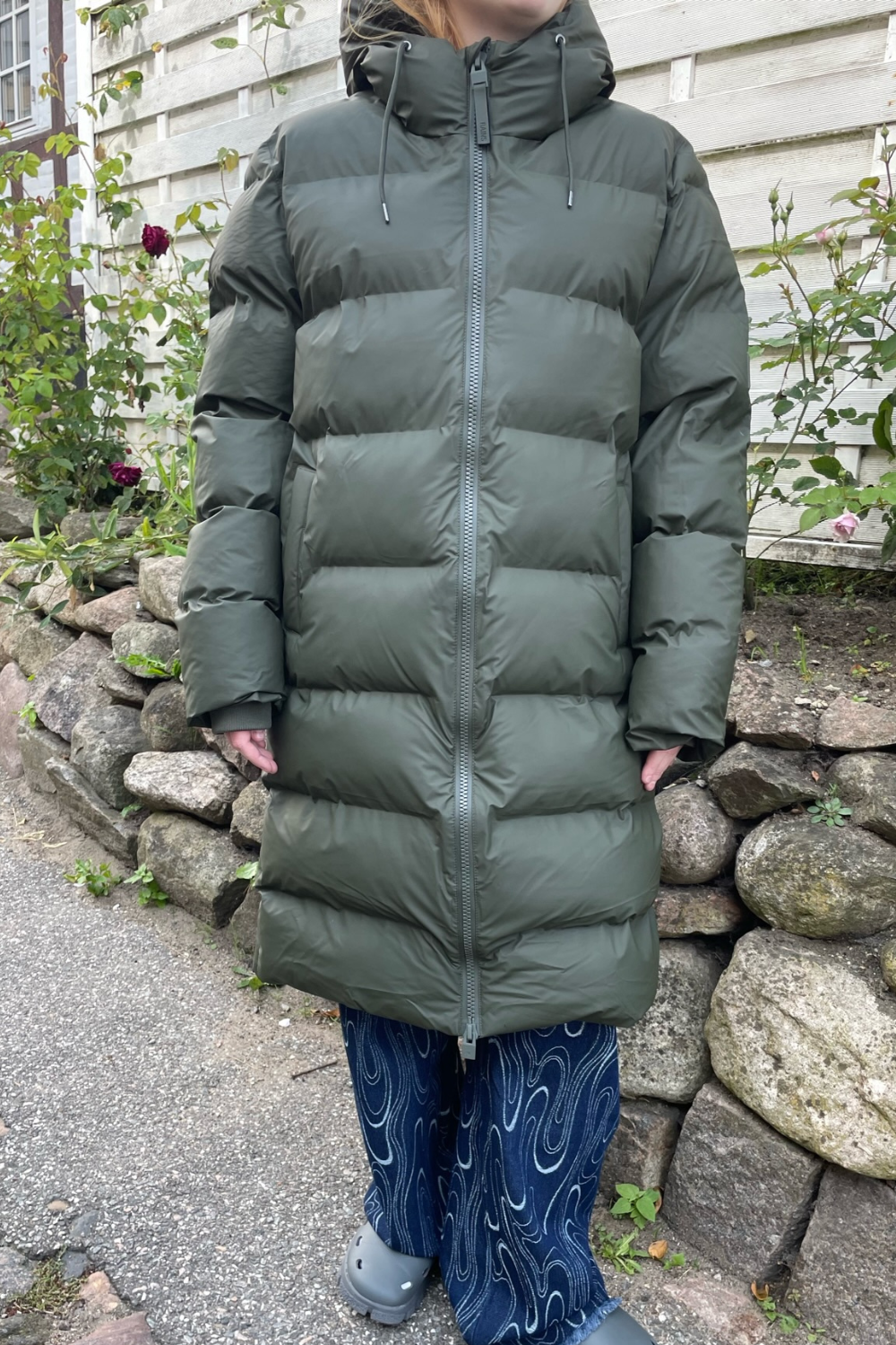 Alta Long Puffer Jacket W3T4 Green Rains