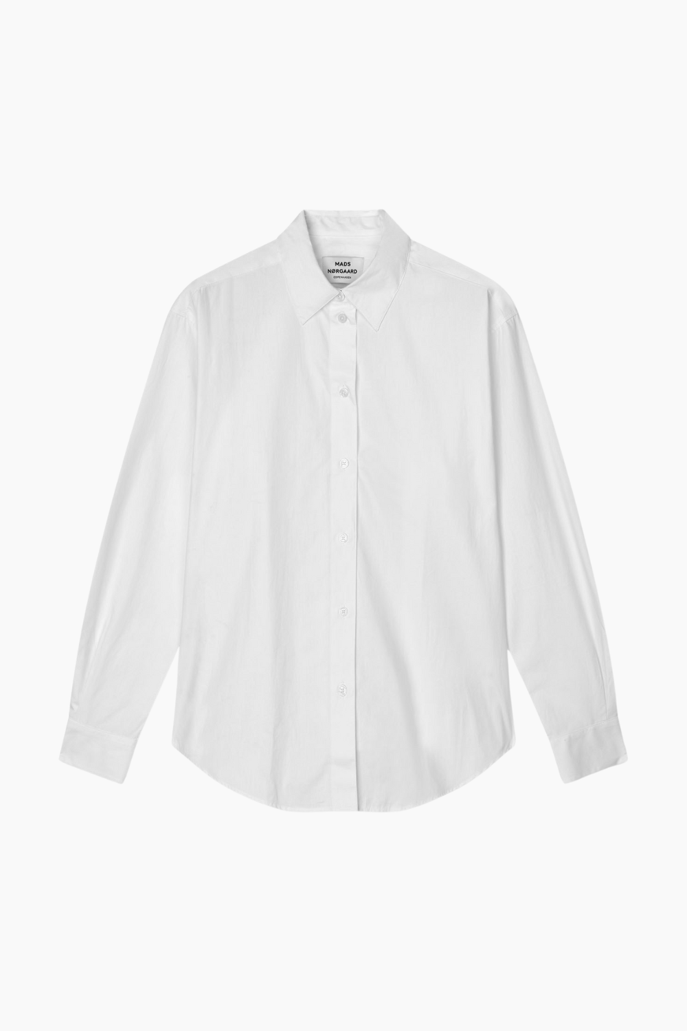 Prime Poplin Crelly Shirt i Snow White fra Mads Nørgaard - QNTS