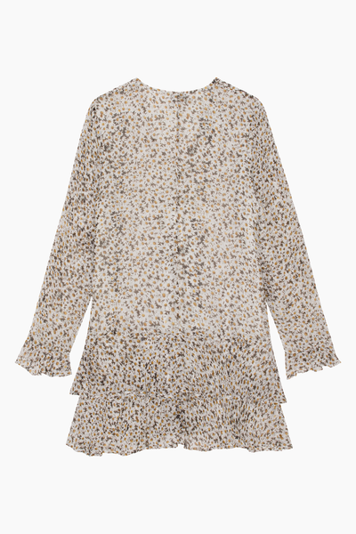 Printed Light Georgette Mini Dress F8174 - Egret - GANNI