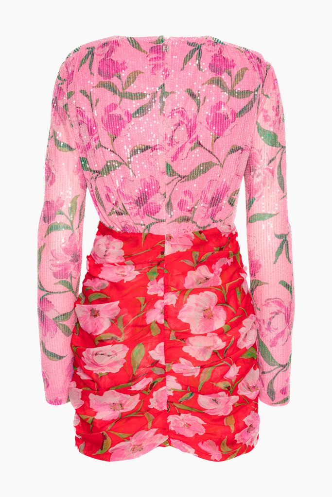 Printed Mini LS Dress - Wildeve/Prism Pink Comb. - ROTATE