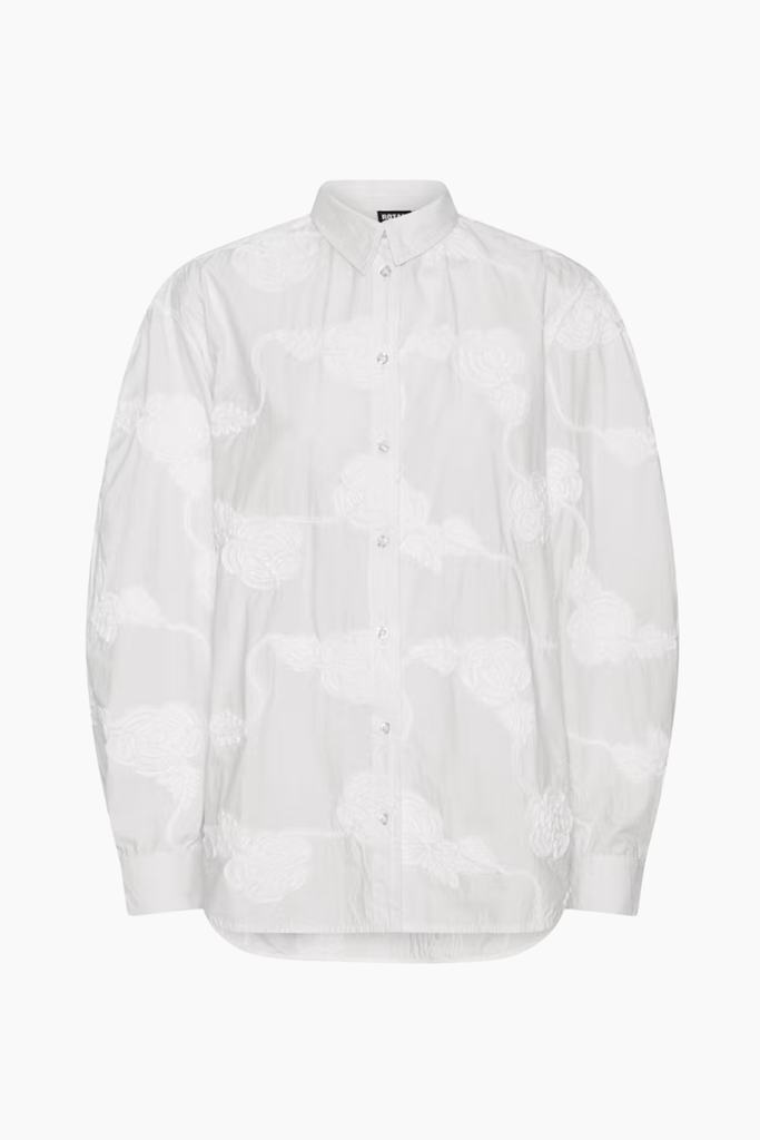 Flower Oversized Shirt - Egret - ROTATE