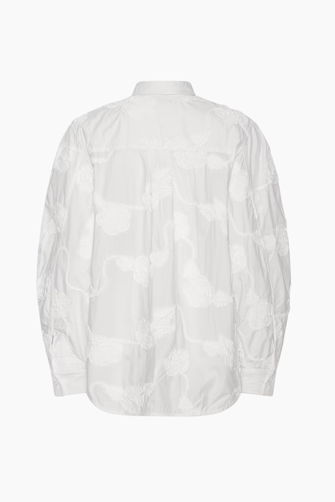 Flower Oversized Shirt - Egret - ROTATE