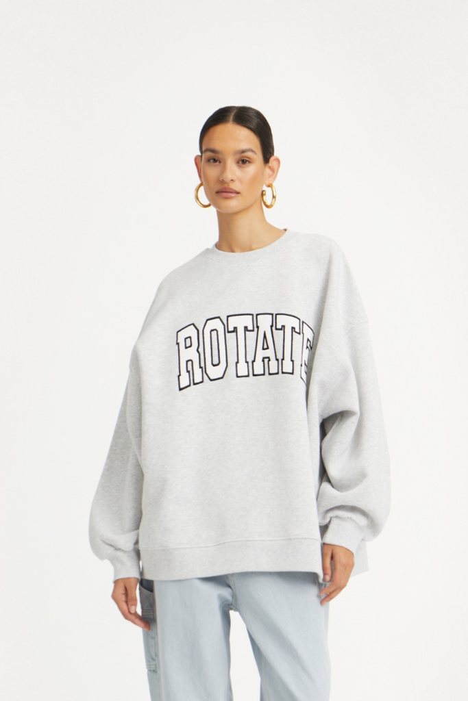 Heavy Sweat Crewneck - Light Grey Melange - ROTATE