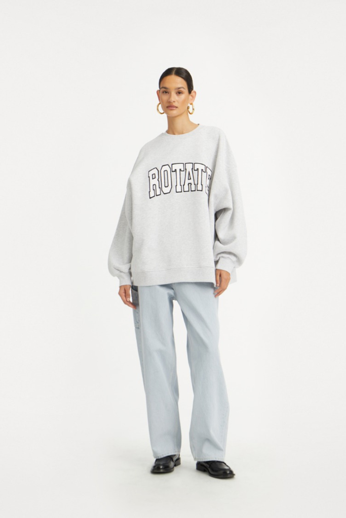 Heavy Sweat Crewneck - Light Grey Melange - ROTATE