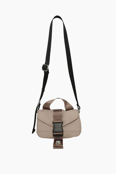 Recycled Tech Mini Satchel A5704 - Oyster Gray - GANNI