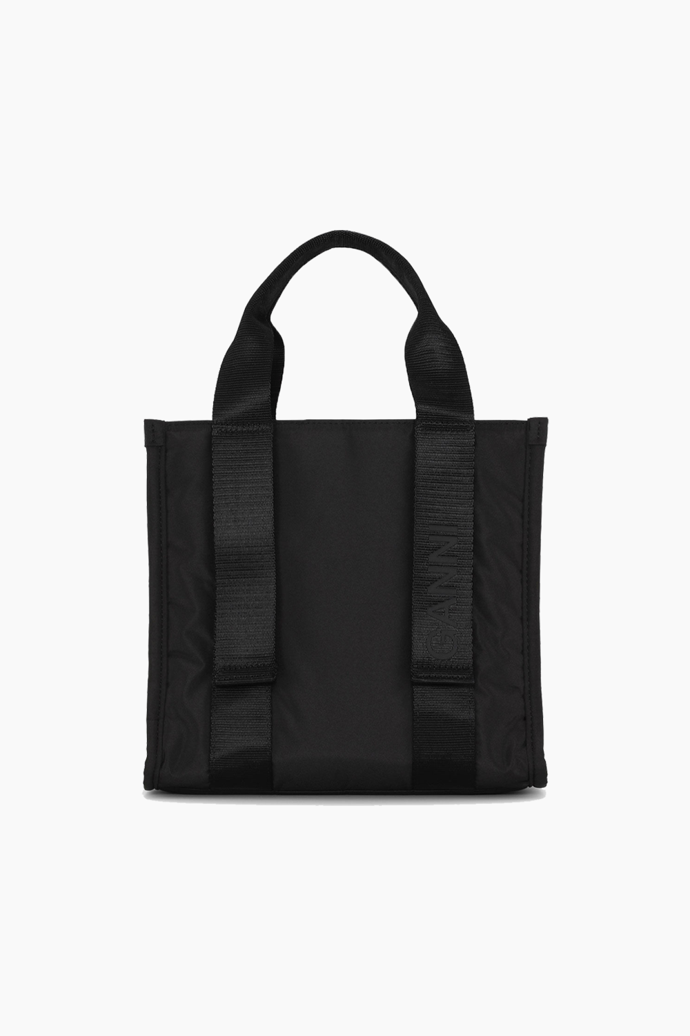 Recycled Tech Small Tote A4918 - Black  - GANNI