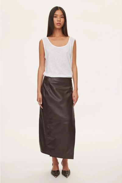 Reflection Leather Skirt - Dark Burgundy - Oval Square-1