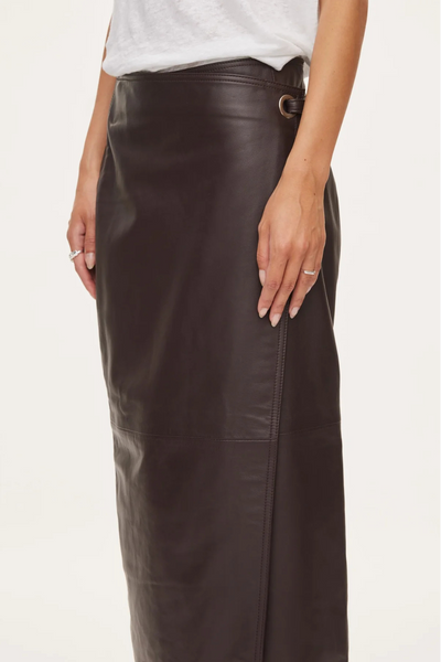 Reflection Leather Skirt - Dark Burgundy - Oval Square-3