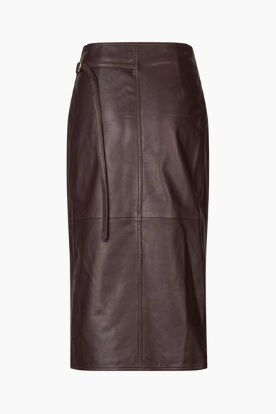 Reflection Leather Skirt - Dark Burgundy - Oval Square-6