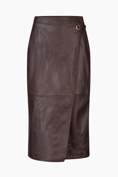 Reflection Leather Skirt - Dark Burgundy - Oval Square