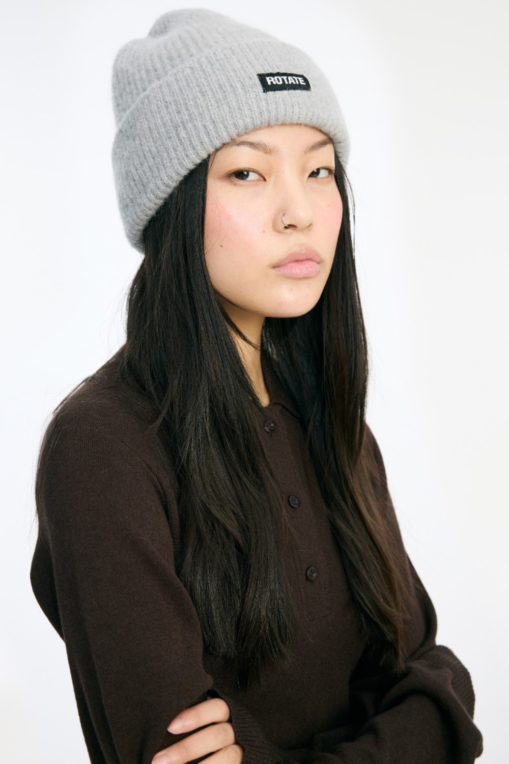 Rib Knit Beanie - Alloy (Light Gray) - ROTATE