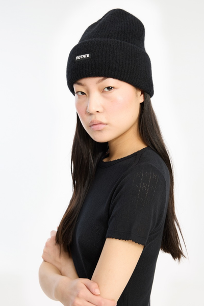 Rib Knit Beanie - Black - ROTATE