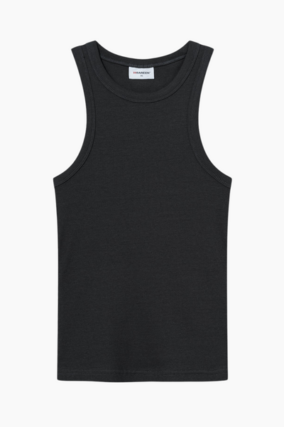 Rib Tank Top - Vintage Black - bareen