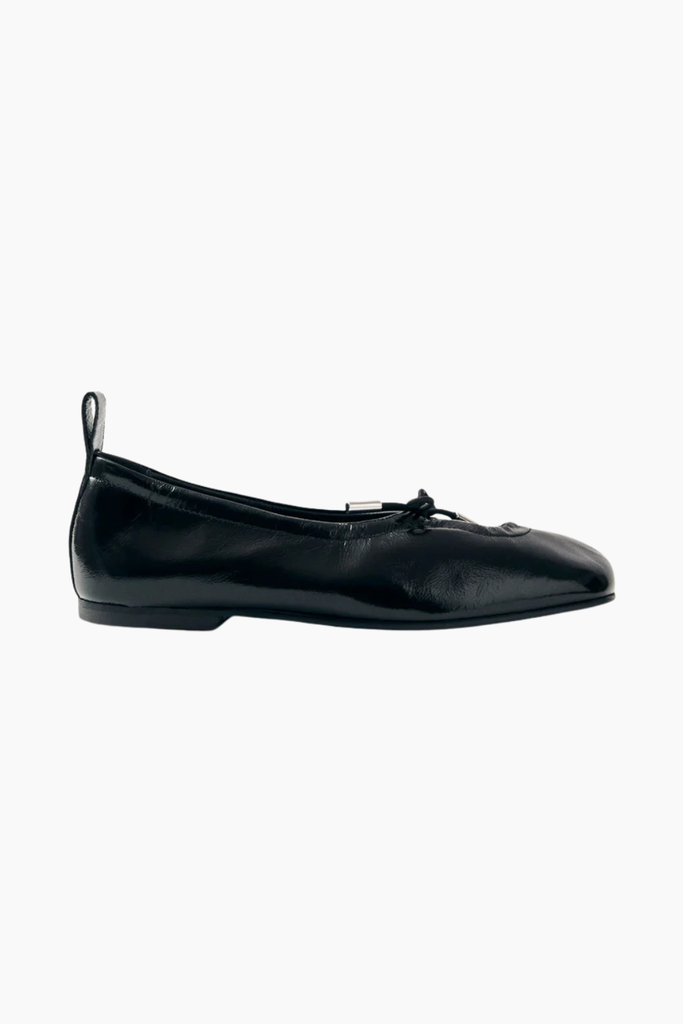 Rosalind Black Patent Leather Ballet Flats - Onix Black - Alohas