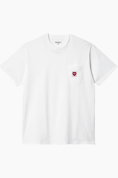 W' S/S Pocket Heart T-shirt - White - Carhartt WIP