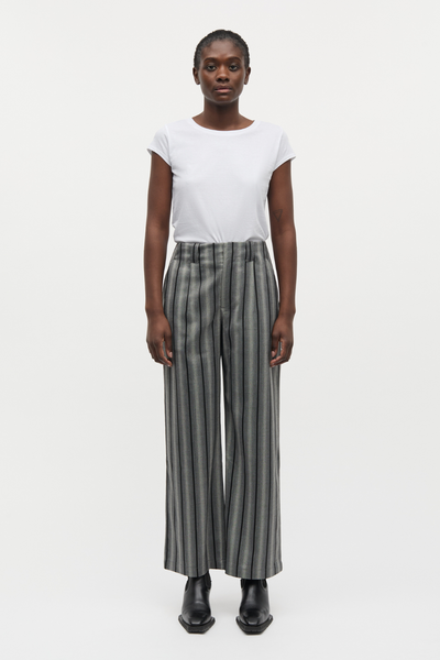 Saul Carla Pants - Pinstripe/Asphalt - Mads Nørgaard