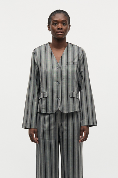 Saul Svea Jacket - Pinstripe/Asphalt - Mads Nørgaard