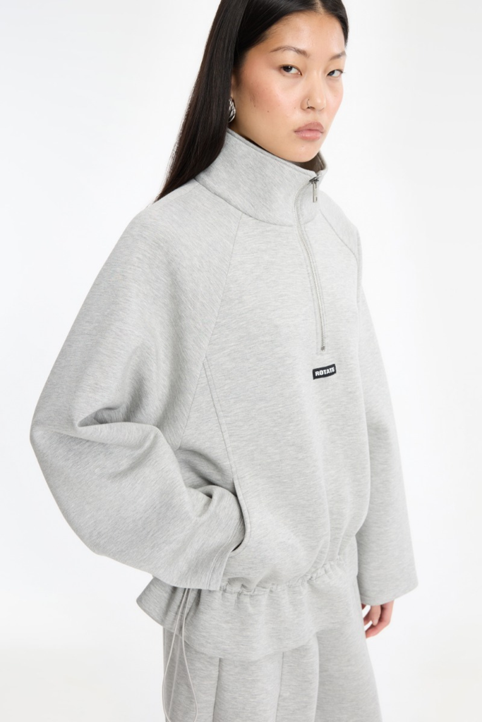 Scuba Half Zip Jacket - Light Grey Melange - ROTATE