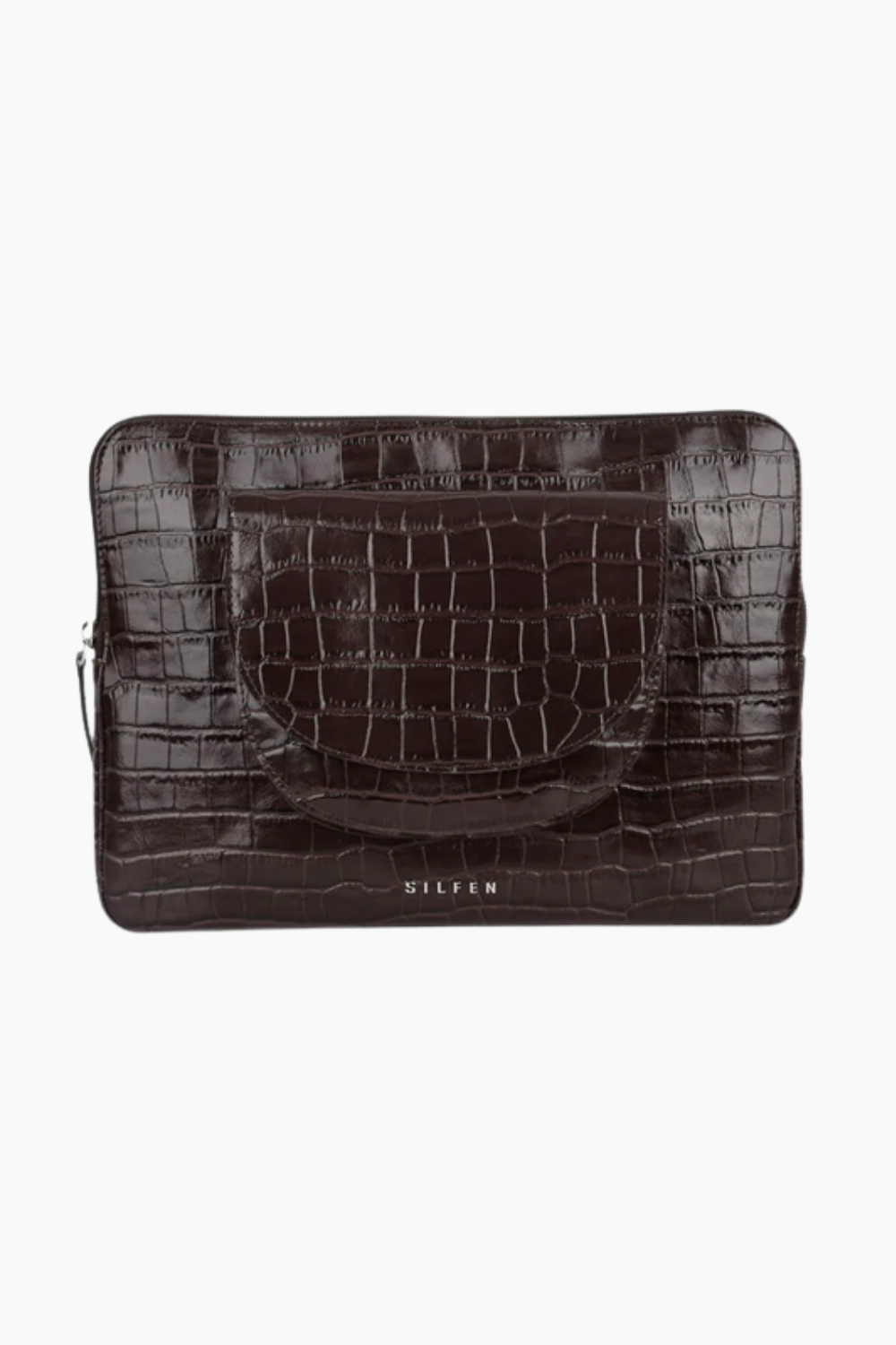 Selma Computer Sleeve - Brown Croco - Silfen Studio