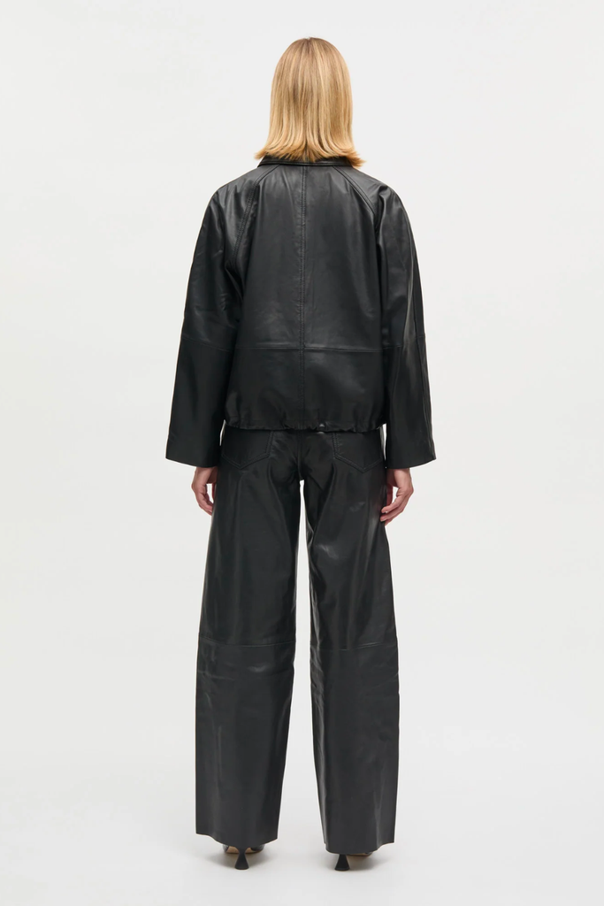 Shiny Leather Christel Pants - Black - Mads Nørgaard