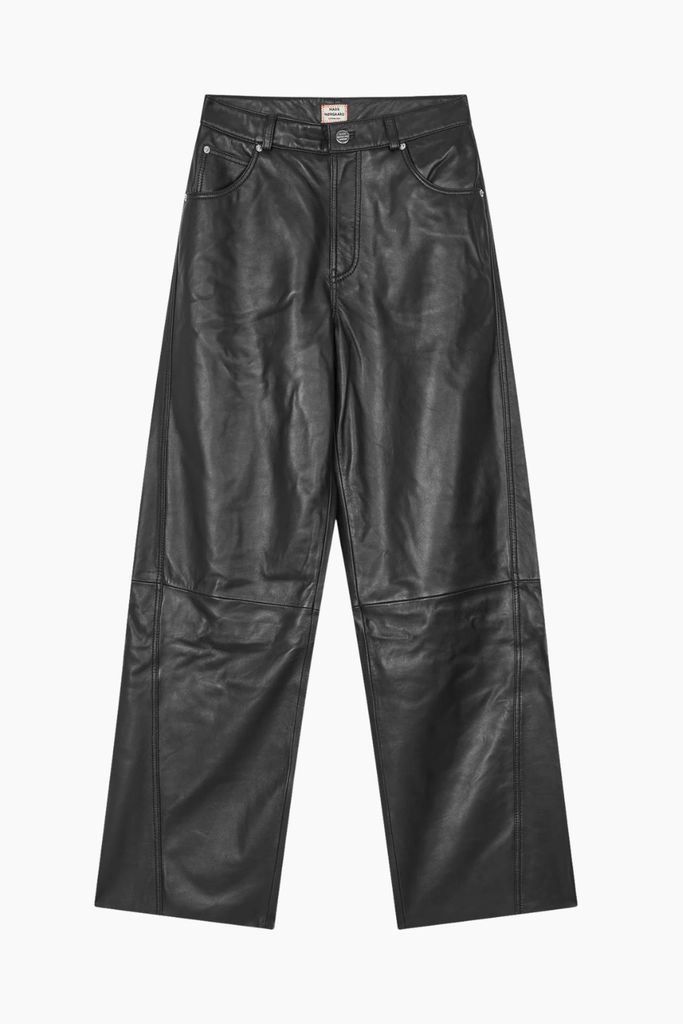 Shiny Leather Christel Pants - Black - Mads Nørgaard