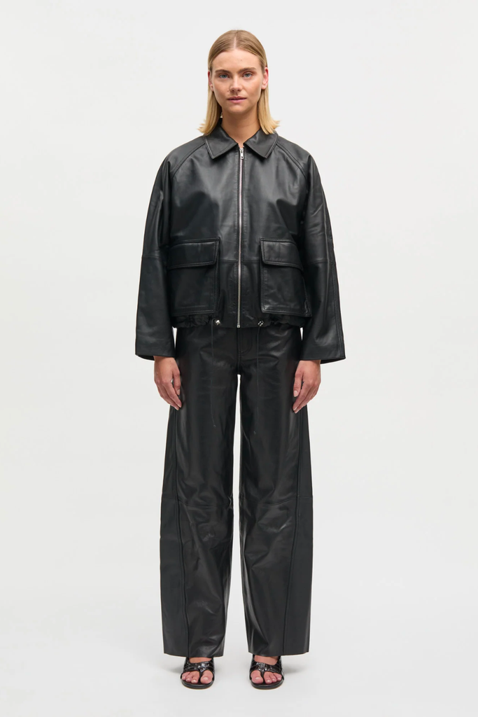 Shiny Leather Delish Jacket - Black - Mads Nørgaard