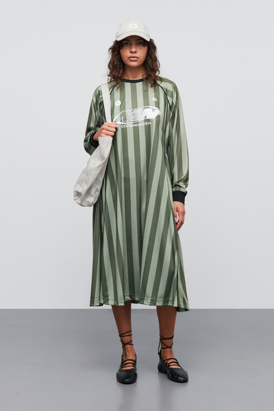 Shiny Sport Debbie Dress - Four Leaf/Oil Green - Mads Nørgaard