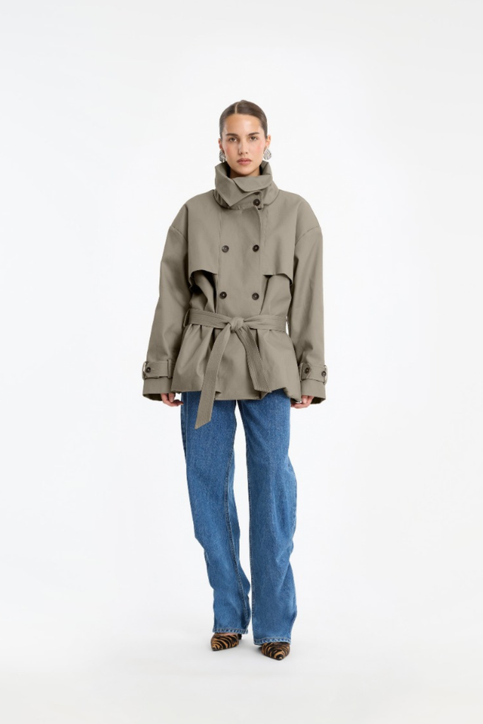 Short Trench Coat - Aluminum - ROTATE