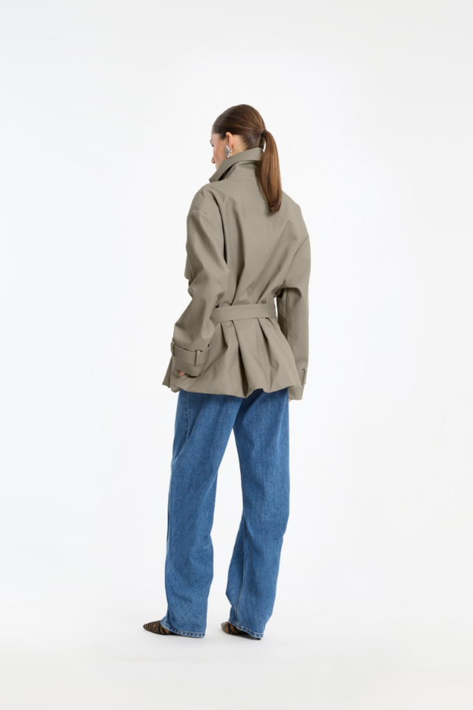 Short Trench Coat - Aluminum - ROTATE