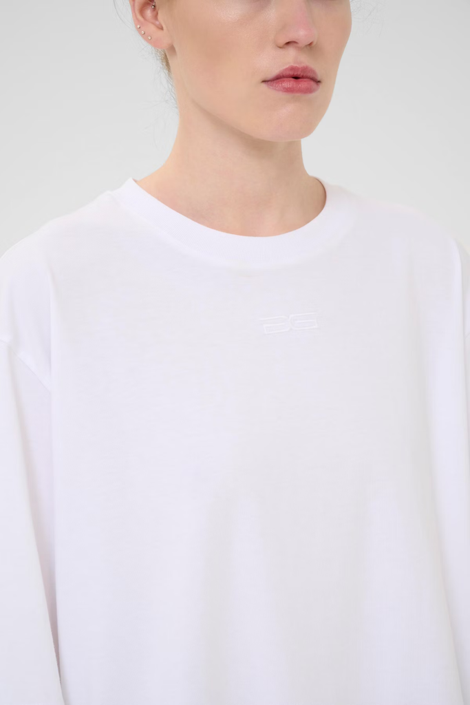 SimmaGZ Emb Tee - Bright White - Gestuz