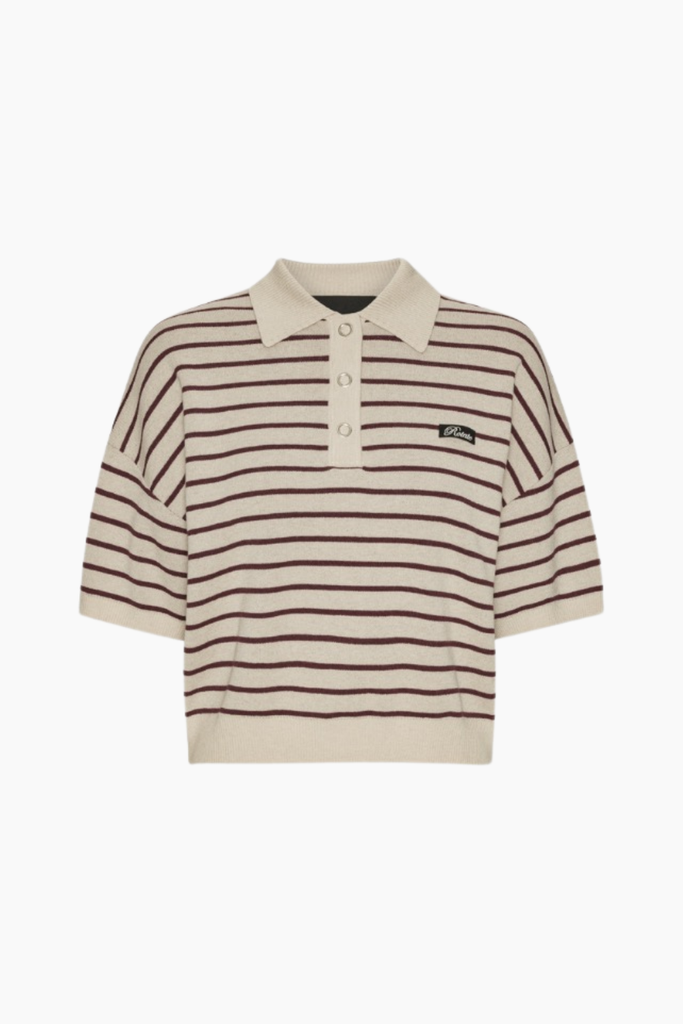Slinky Knit Polo - Oatmeal Comb. - ROTATE