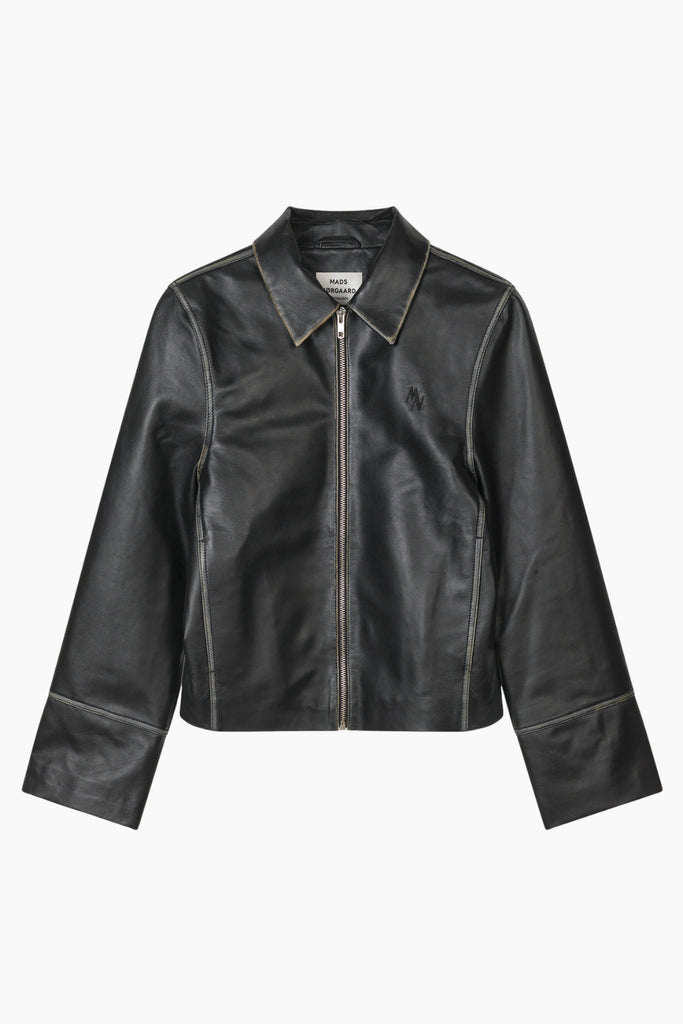 Smooth Leather Rachel Jacket - Black - Mads Nørgaard