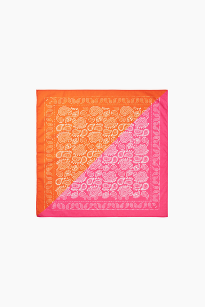 Soft Cotton Paisley Scarf - Fandango Pink/Vibrant Orange - Mads Nørgaard