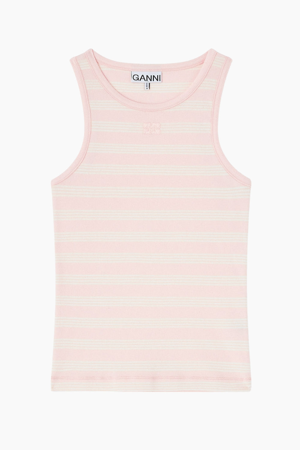 Soft Cotton Rib Tank Top A1050049 - Chalk Pink - GANNI
