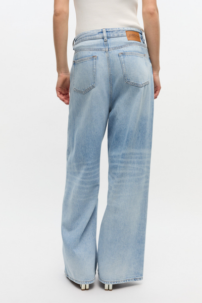 Soft Rigid Denim Baggy Jeans J1743 - Light Blue Stone - GANNI
