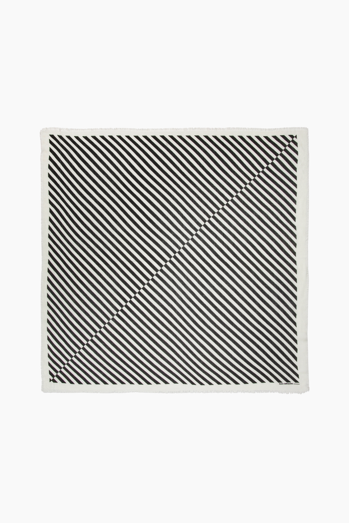 Soft Wool Self Scarf - Black Stripe - Mads Nørgaard