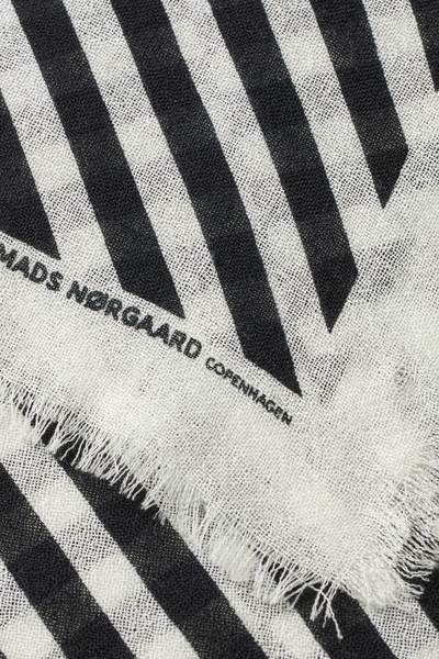 Soft Wool Self Scarf - Black Stripe - Mads Nørgaard